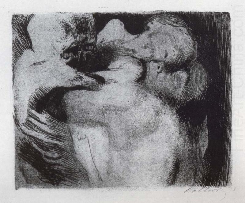 Death and woman around the child wrestling, kathe kollwitz